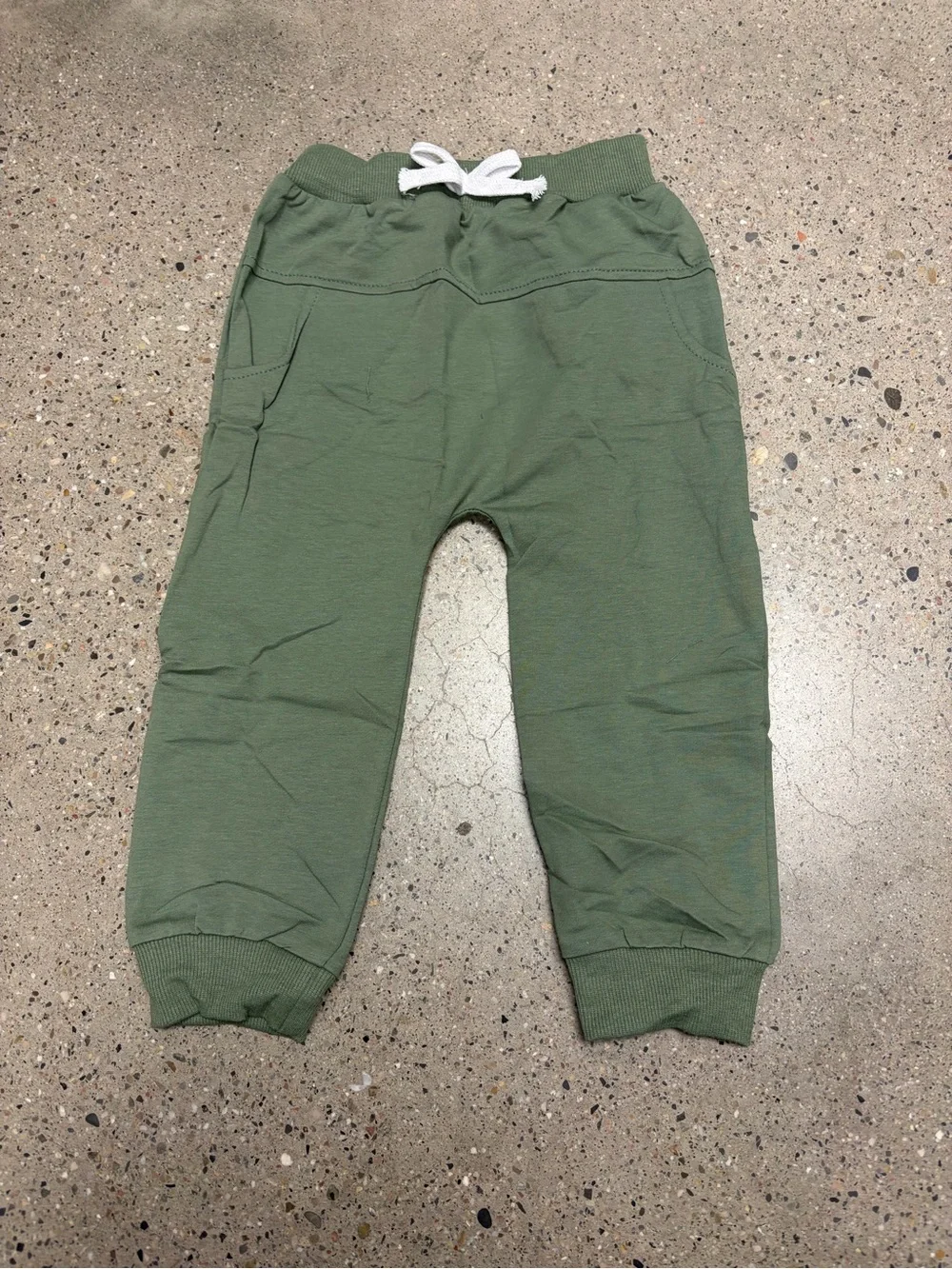 Kids Green Jogger Pants - Olive Green